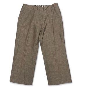 Willi Smith Kate Fit Womens Brown Tan Linen Blend Wide Leg Pants sz. 8 34x25